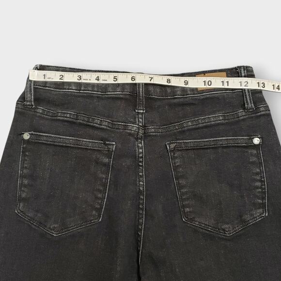 Judy Blue Button Fly Trouser Flare Jeans Black Sz 3/26 Retro Minimalist JB88355 - Picture 9 of 12